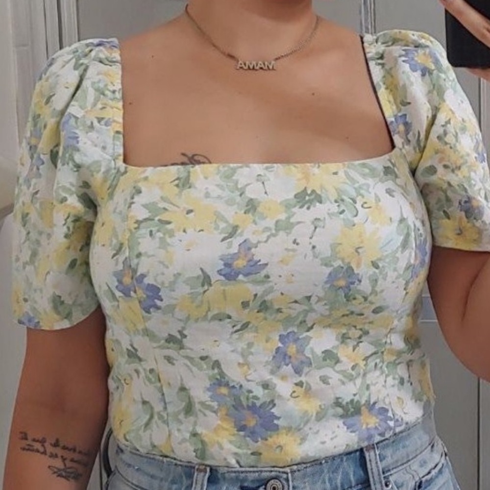 Abercrombie & Fitch Floral Blouse - Yellow, Blue, Green